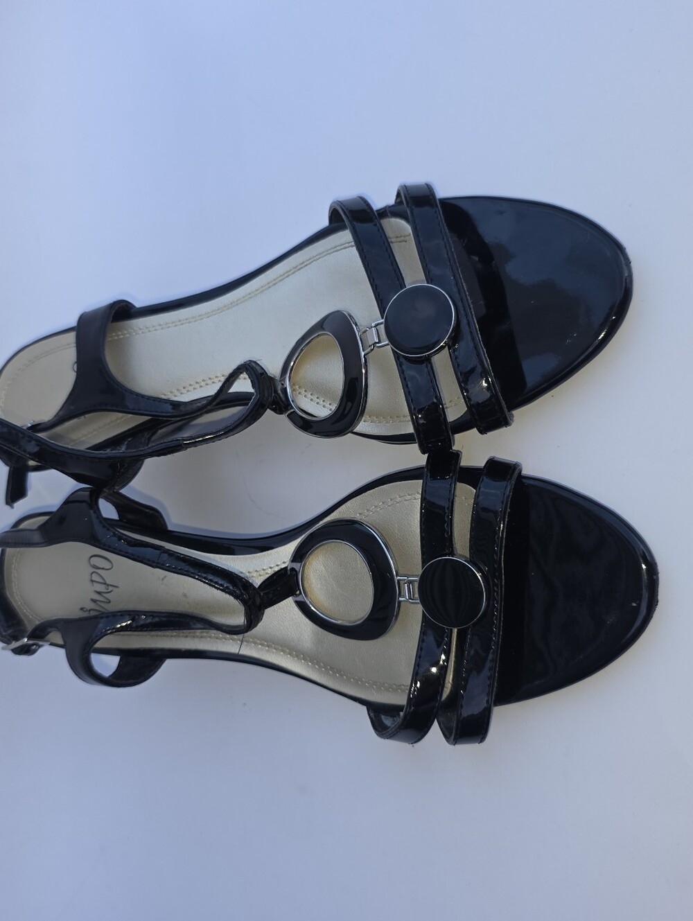 Impo Jolene Black T-Strap Sandals Slight Wedge Heel Retro Y2K Smart Casual 8.5
